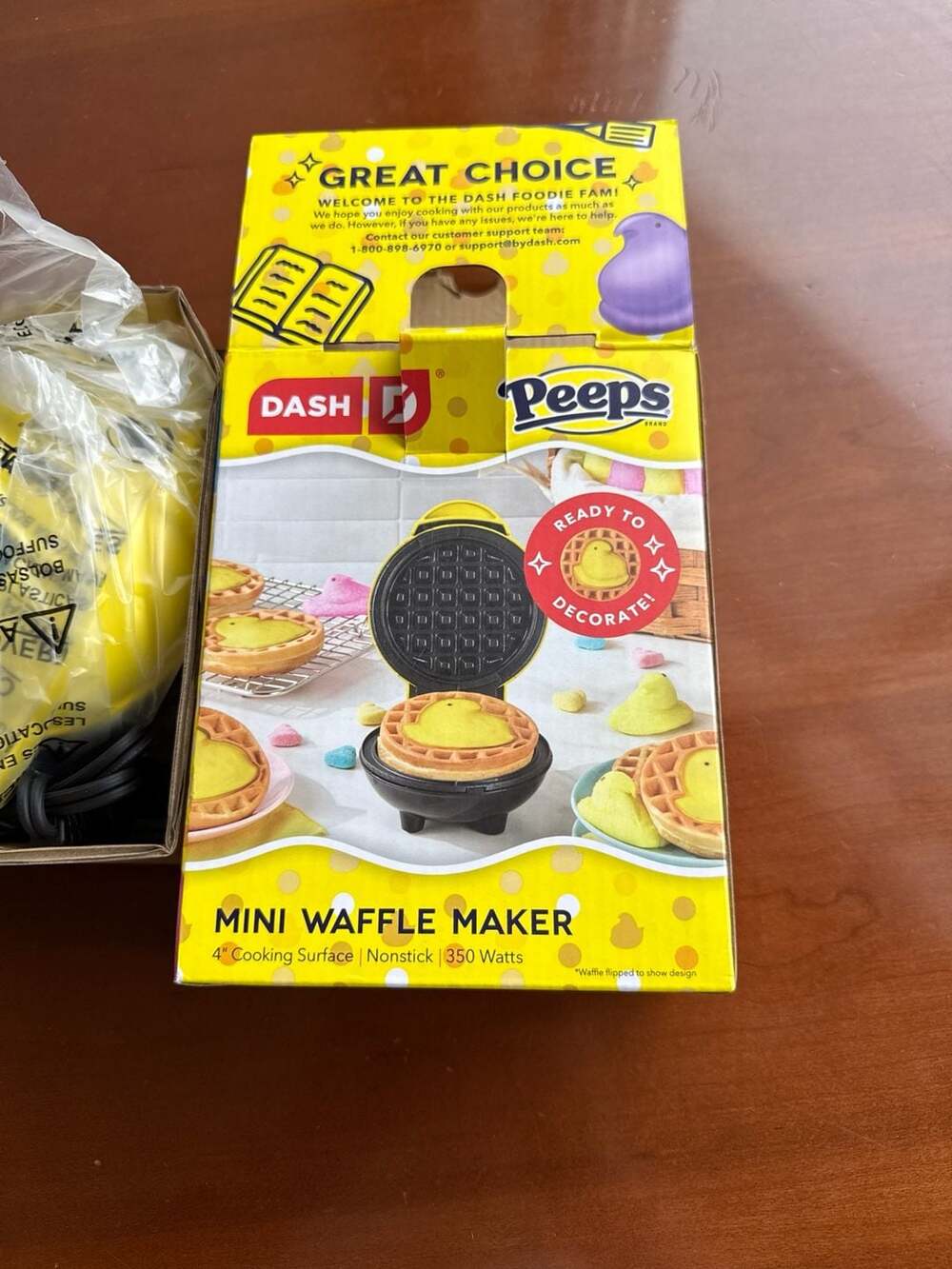 Dash x Peeps Mini Waffle Maker, 4 Inch Chick Design, Yellow